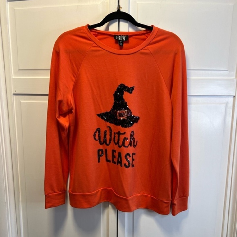 Feeling Festive Halloween “Witch Please” Pullover Size Women’s Medium